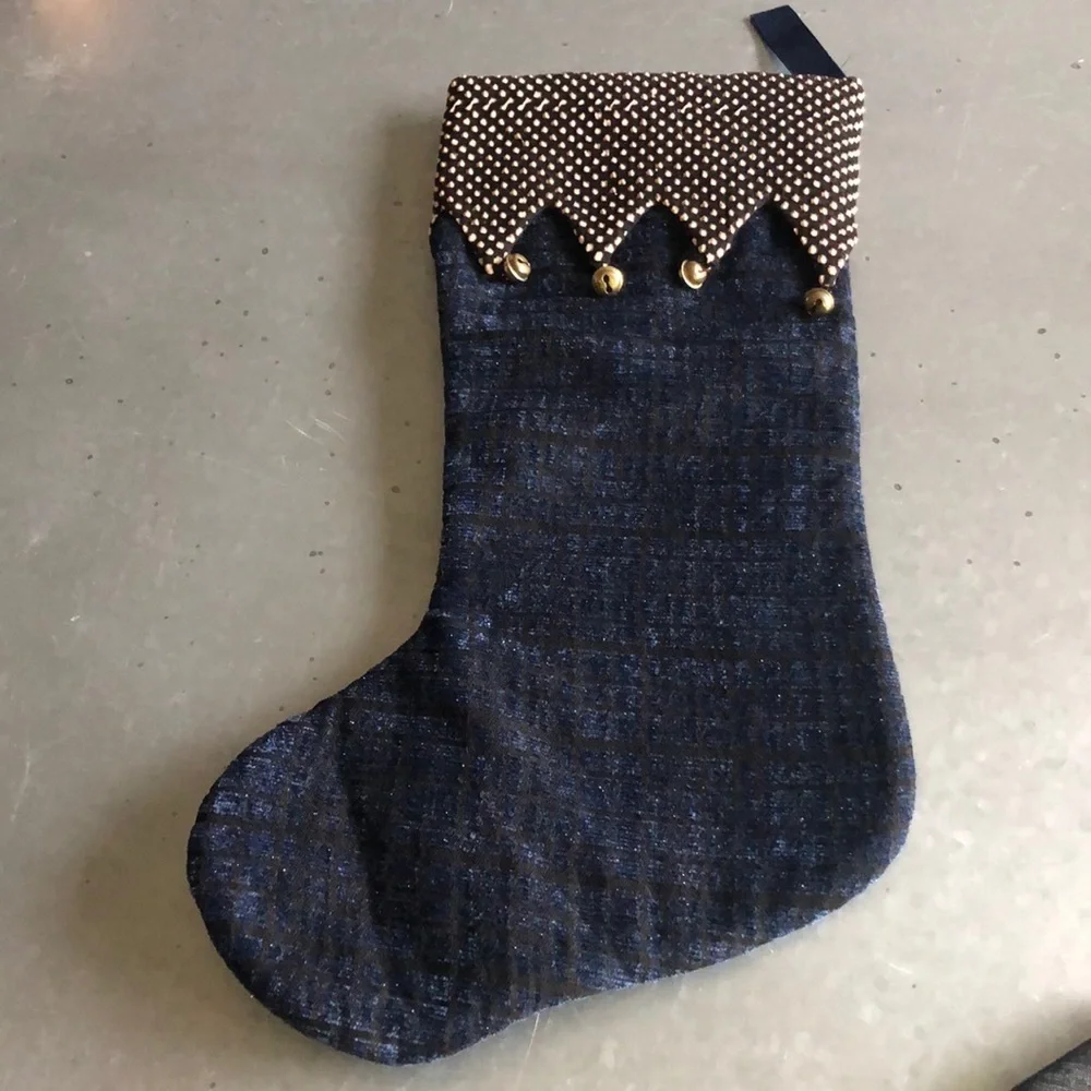 Blue and gold stocking